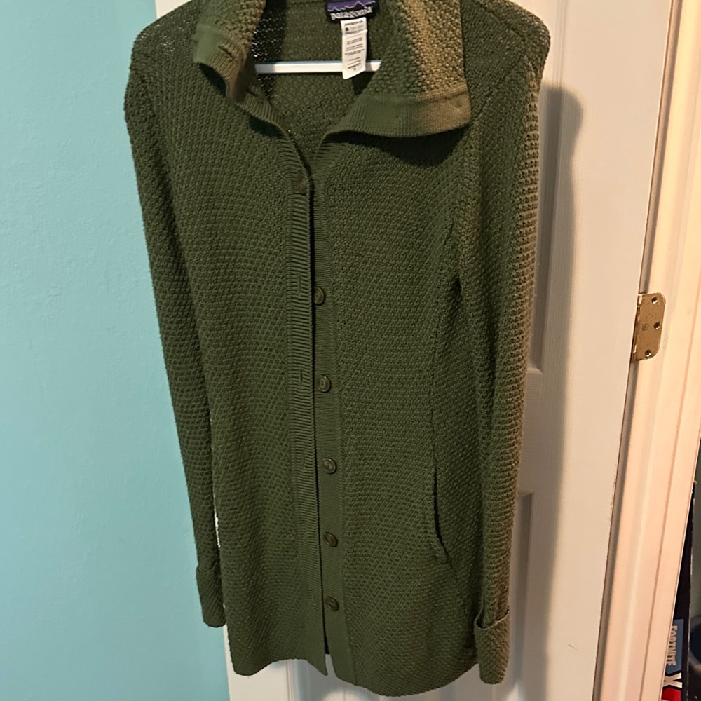 Patagonia wool Green Button-Up Cardigan